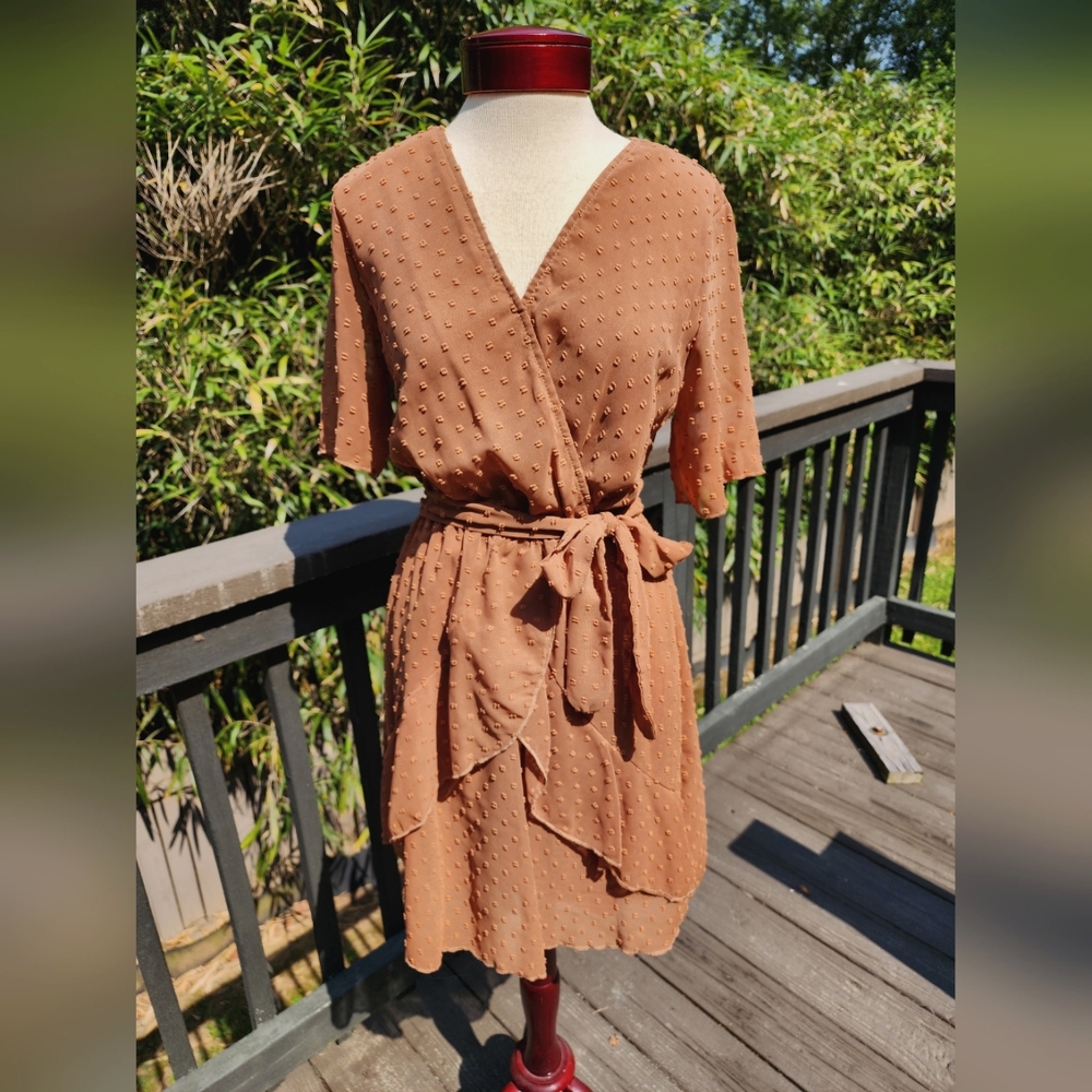 Polkadot Faux Wrap Dress